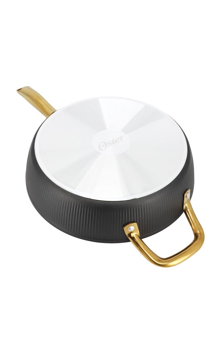 OSTER Abbottsford 4 Quart Nonstick Aluminum Saute Pan with Glass Lid, Alternate, color, Black