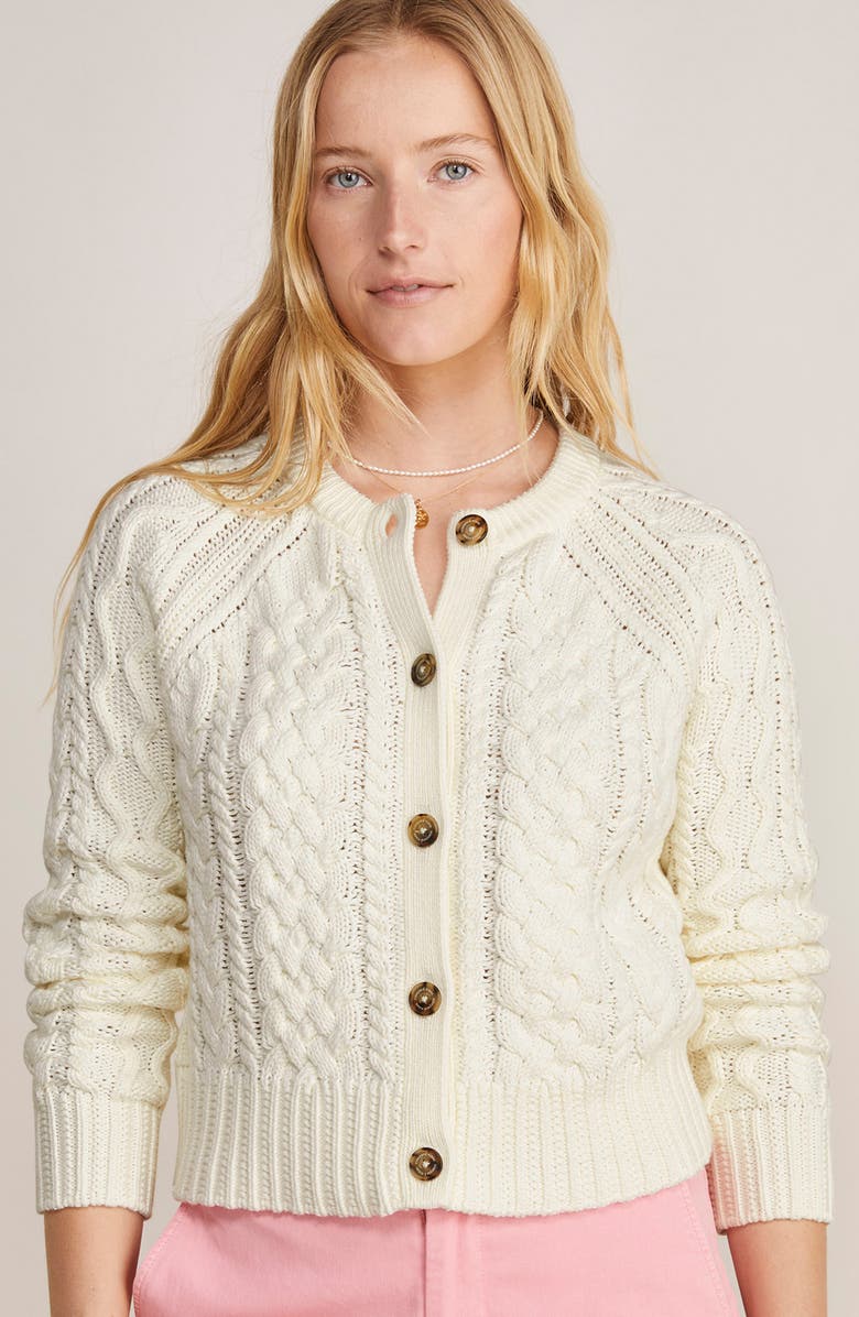 vineyard vines Cable Cardigan, Alternate, color, 