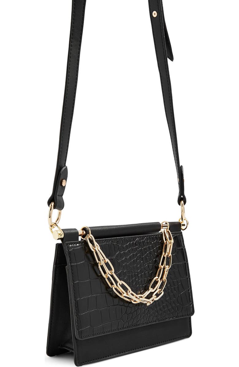 Topshop Tropic Chain Faux Leather Shoulder Bag, Alternate, color,