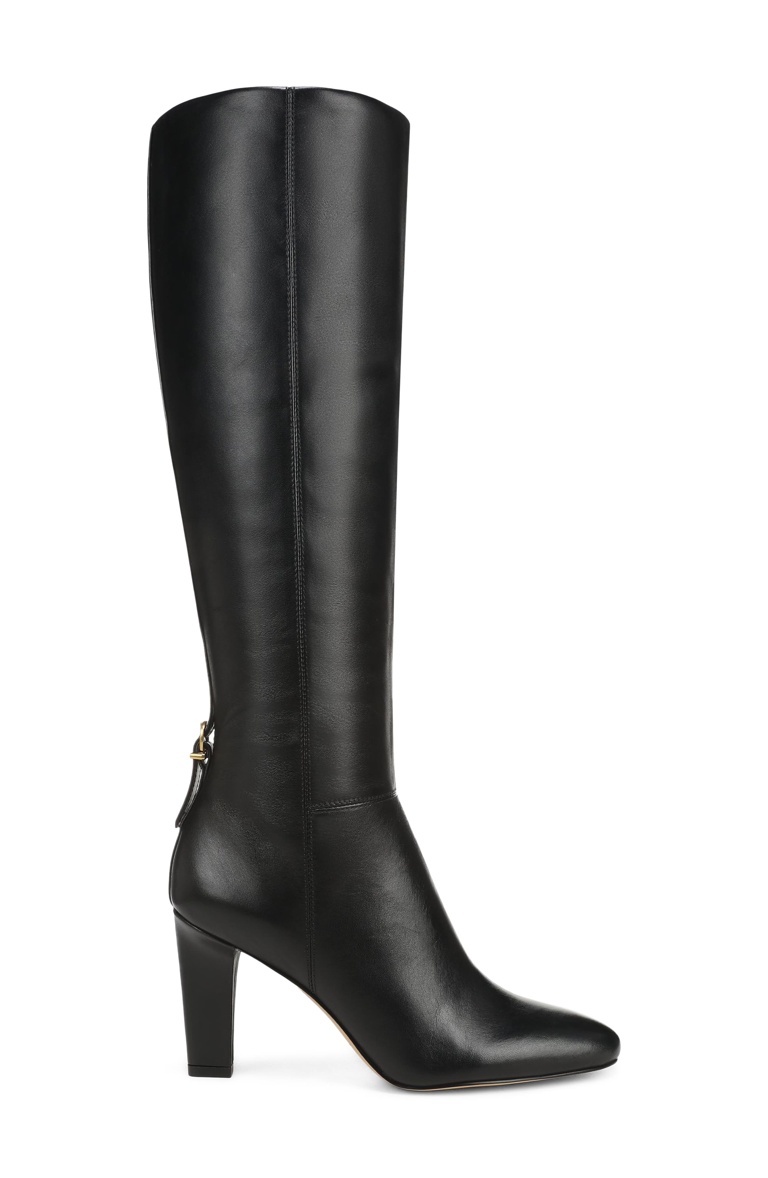 Janiya Leather Knee High Boot, Alternate, color, BLACK