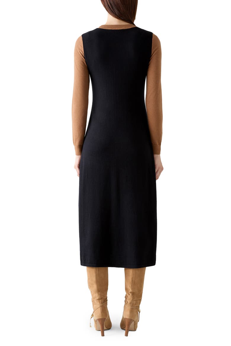Aletta Long Sleeve Knit Midi Dress, Alternate, color, BLACK MULTI