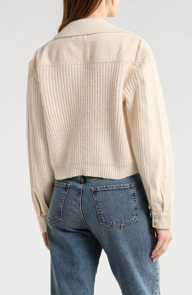 BLANKNYC Sweater Bomber Jacket, Alternate, color, Cream Dream