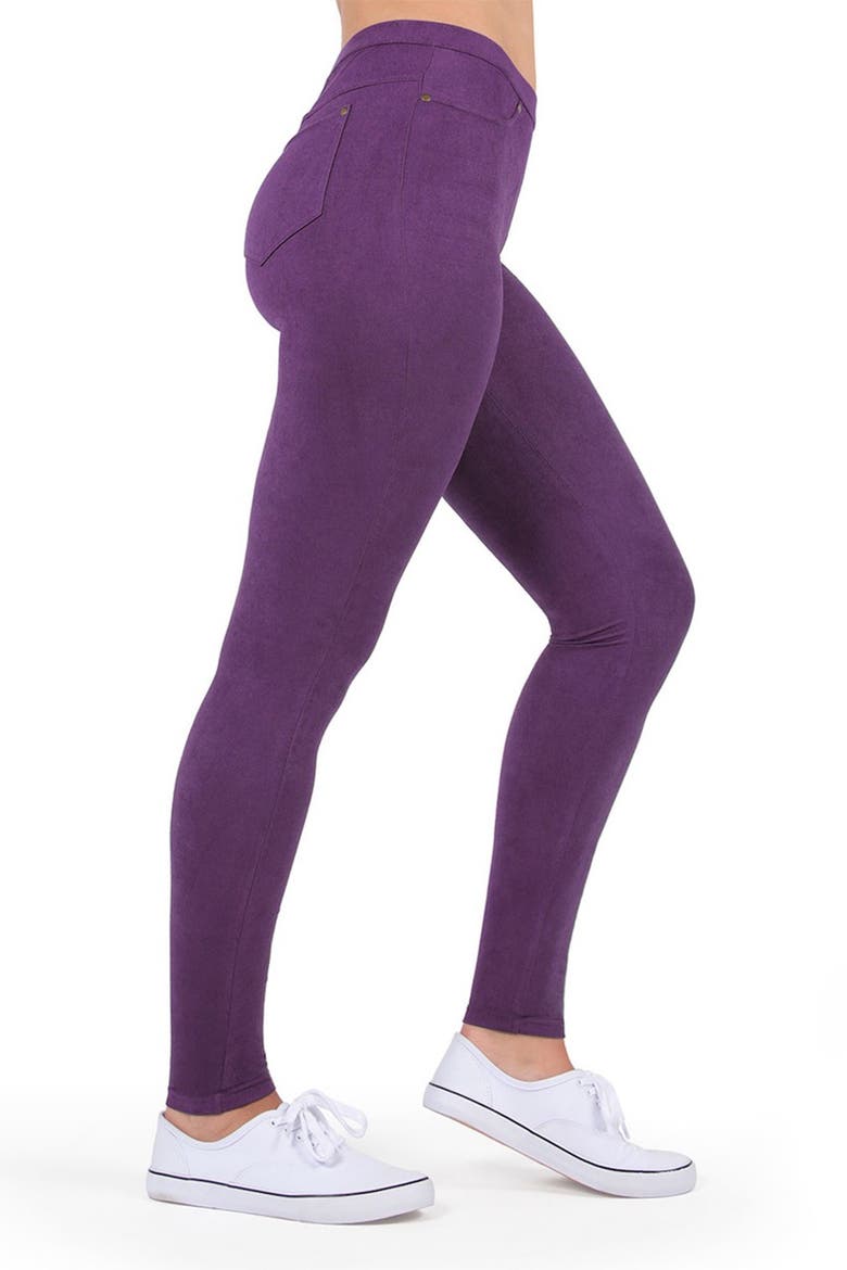 Microsuede Leggings, Main, color, PURPLE GRAPE