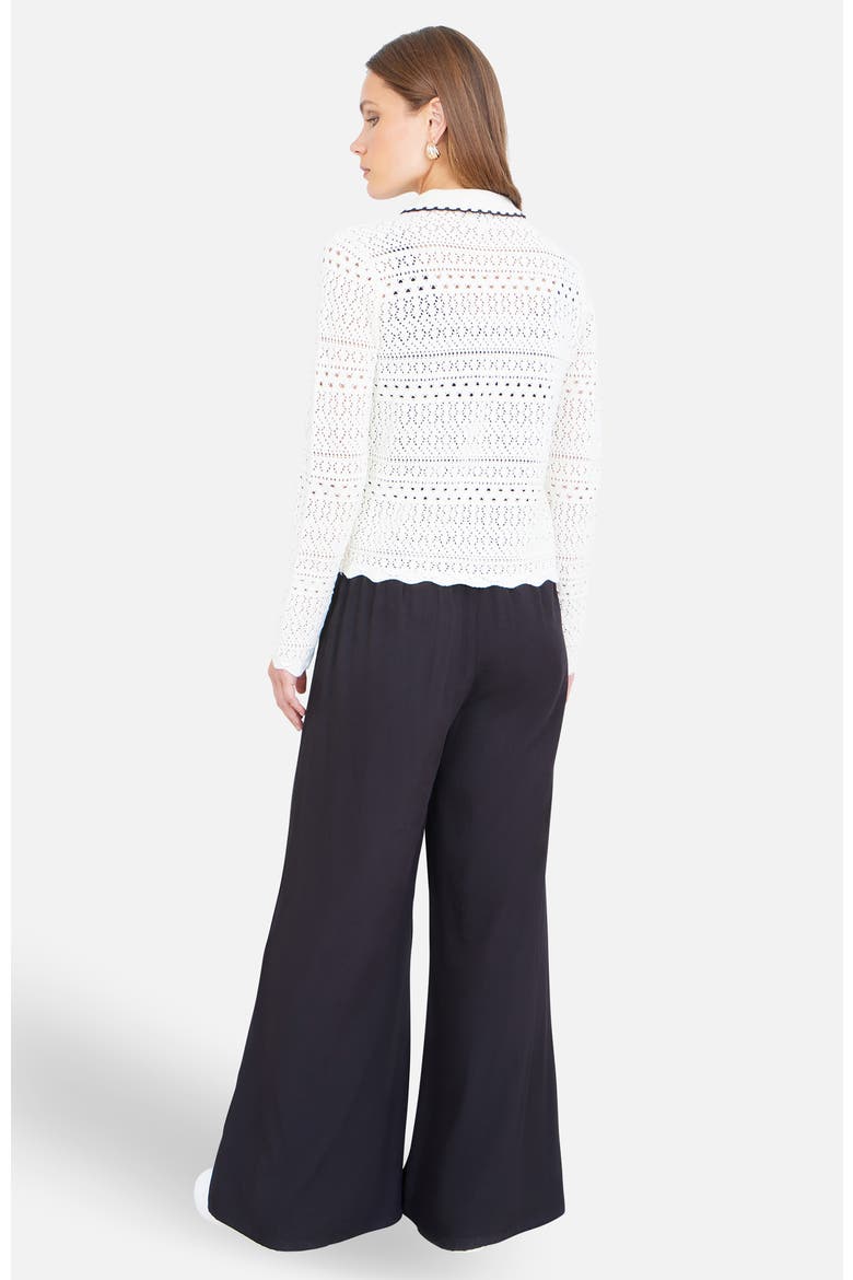 Peter Pan Collar Knitted Cardigan, Alternate, color, Ivory