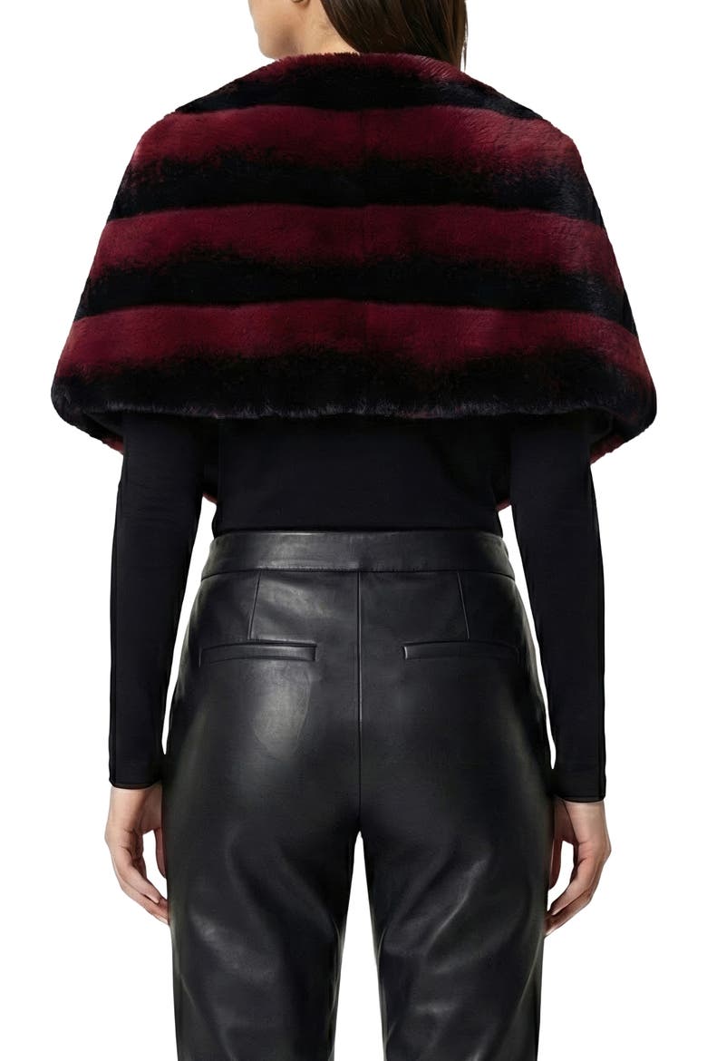 Fur-Free Chinchilla (Faux Fur) Stole with Pull-Through, Alternate, color, BURGUNDY CHINCH