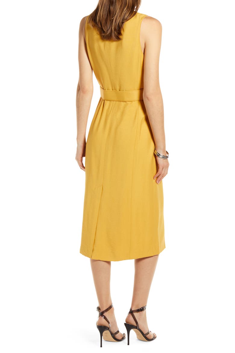 Sleeveless Button-Up Midi Dress (Nordstrom Exclusive), Alternate, color, YELLOW MINERAL