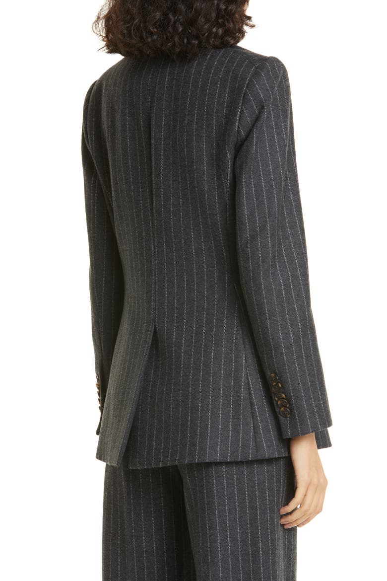 Ellette Chalk Stripe Stretch Wool Dickey Jacket, Alternate, color, CHARCOAL MULTI