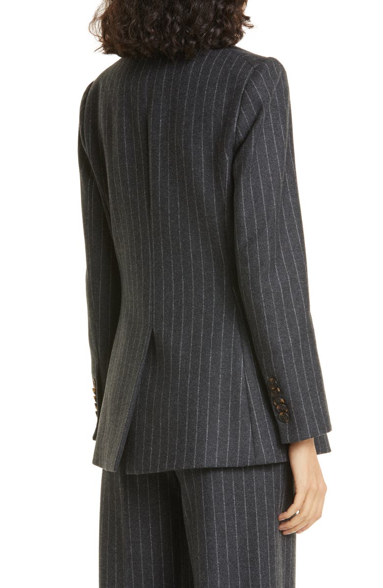 Veronica Beard Ellette Chalk Stripe Stretch Wool Dickey Jacket, Alternate, color,