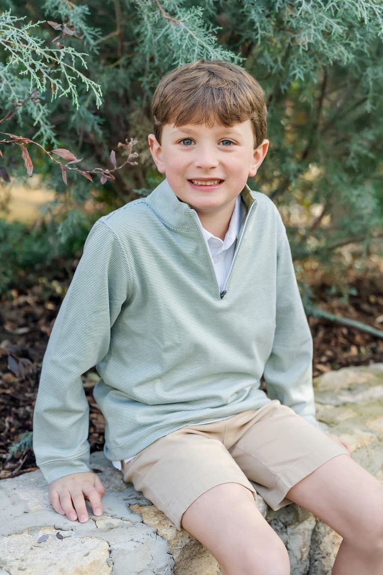 Spencer Quarter Zip Pullover, Alternate, color, Green Stripes
