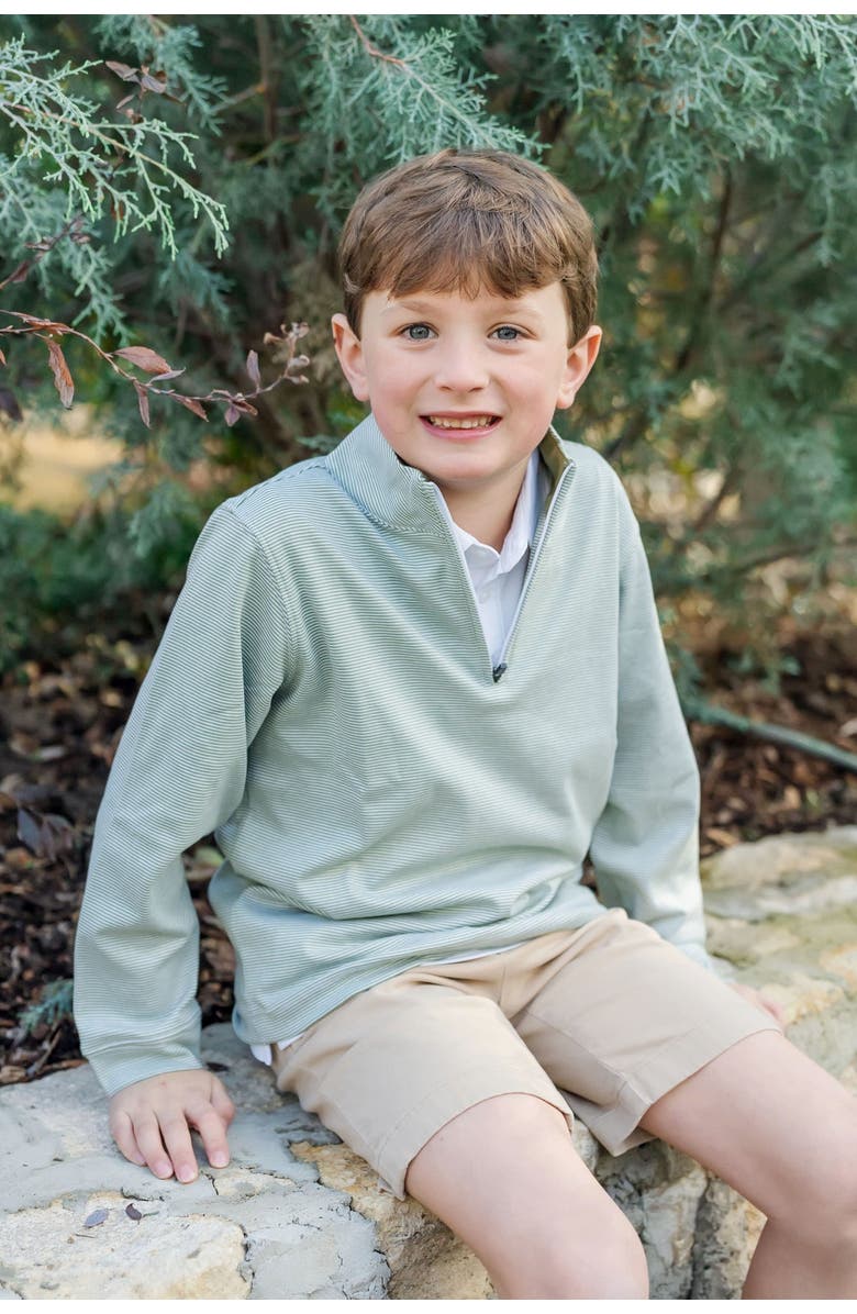 Lila and Hayes Spencer Quarter Zip Pullover, Alternate, color, Green Stripes