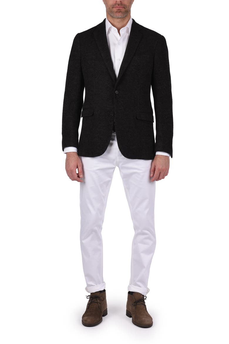 Textured Knit Sport Coat, Alternate, color, CHARCOAL