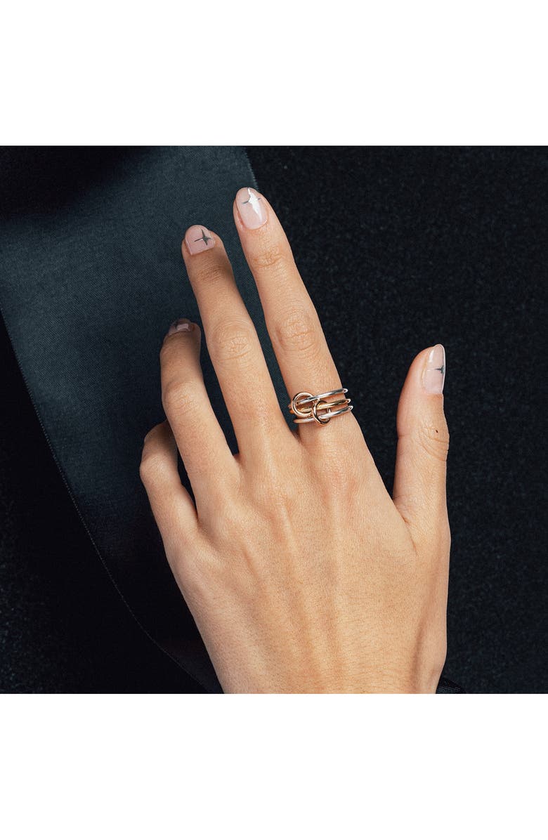 Spinelli Kilcollin Solarium Linked Rings, Alternate, color, Silver/ Yellow Gold/ Rose Gold