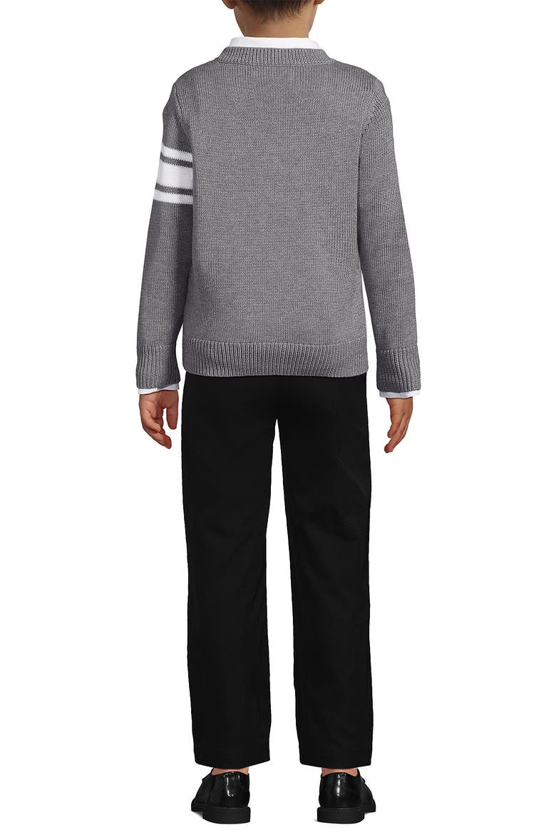 School Uniform Kids Legacy Varsity Cardigan, Alternate, color, Varsity Stripe/Pewter Heather