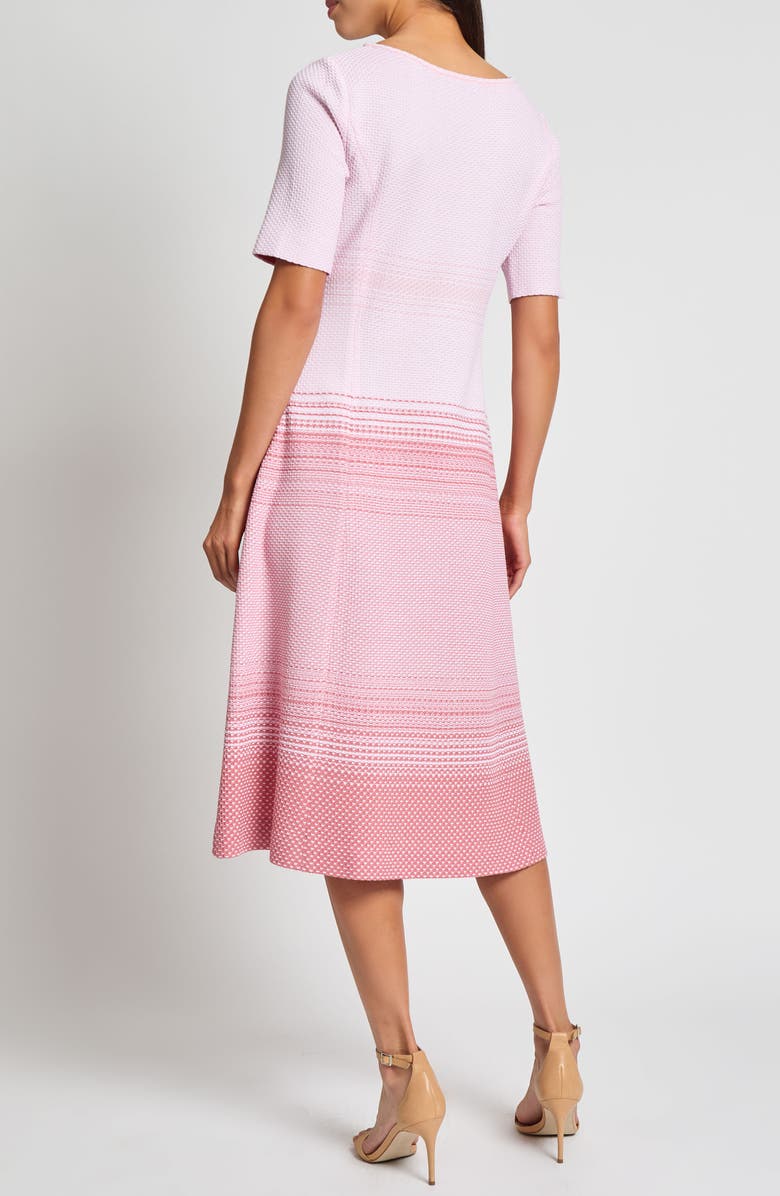 Misook Modern Fit A-Line Ombré Midi Dress, Alternate, color,