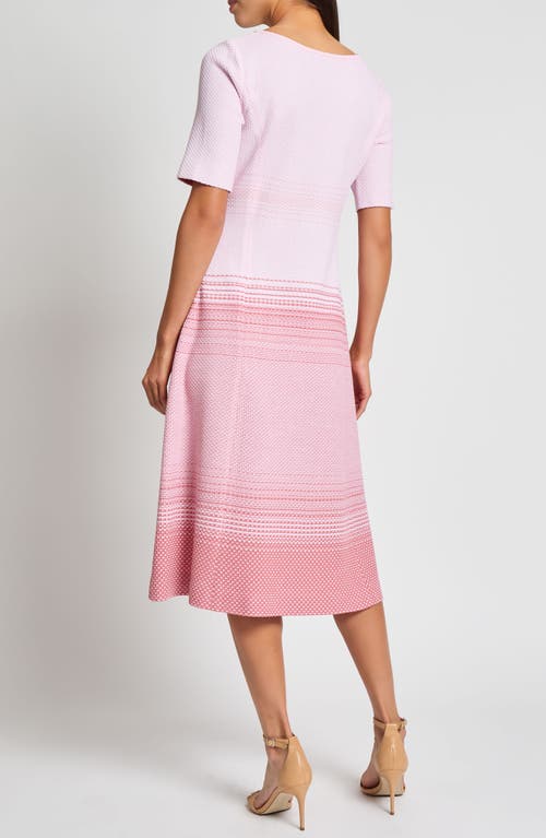 Misook A Line Ombre Midi Dress In Soft Blush Multi