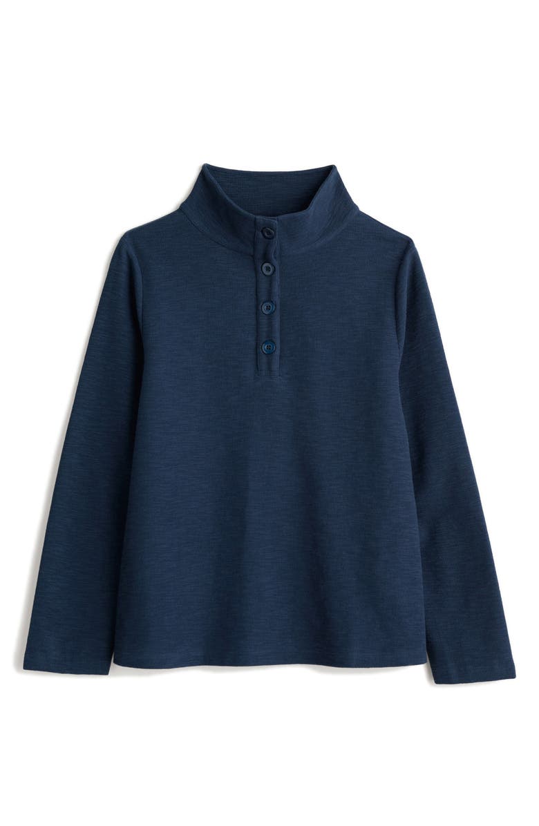 Seasalt Cornwall Last Boat Organic Cotton Half Placket Sweatshirt, Alternate, color, Maritime