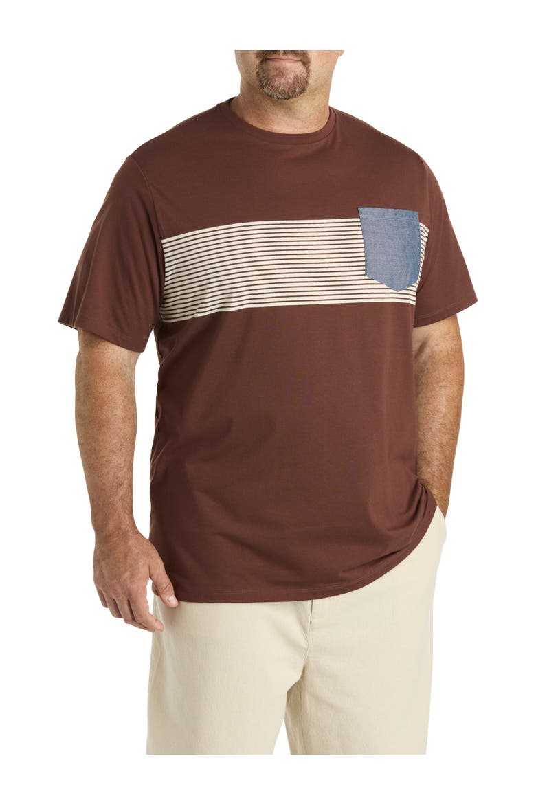 Big & Tall Moisture-Wicking Colorblock T-Shirt, Main, color, BROWN