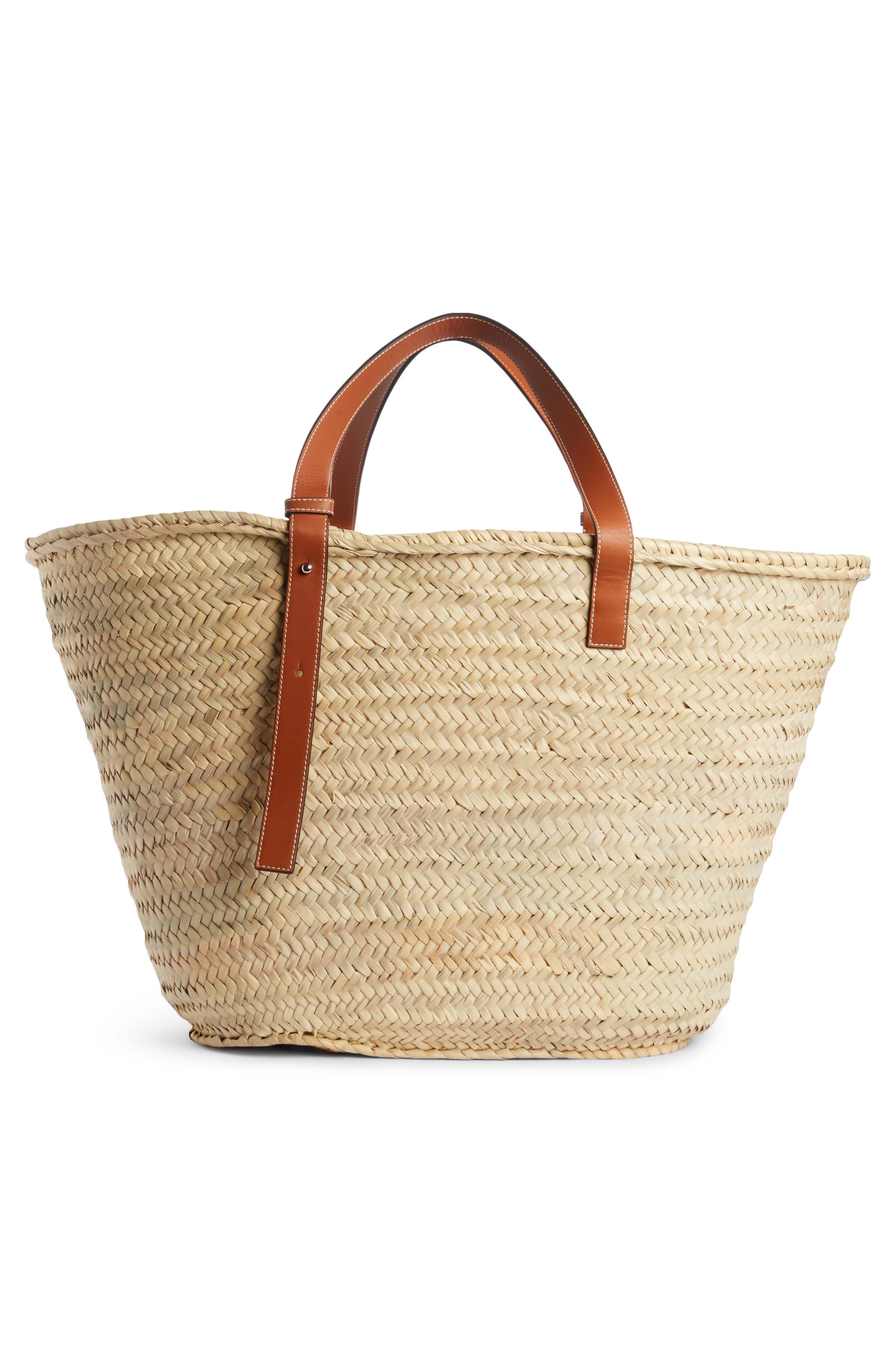 Loewe Large Logo Straw Tote, Alternate, color, 