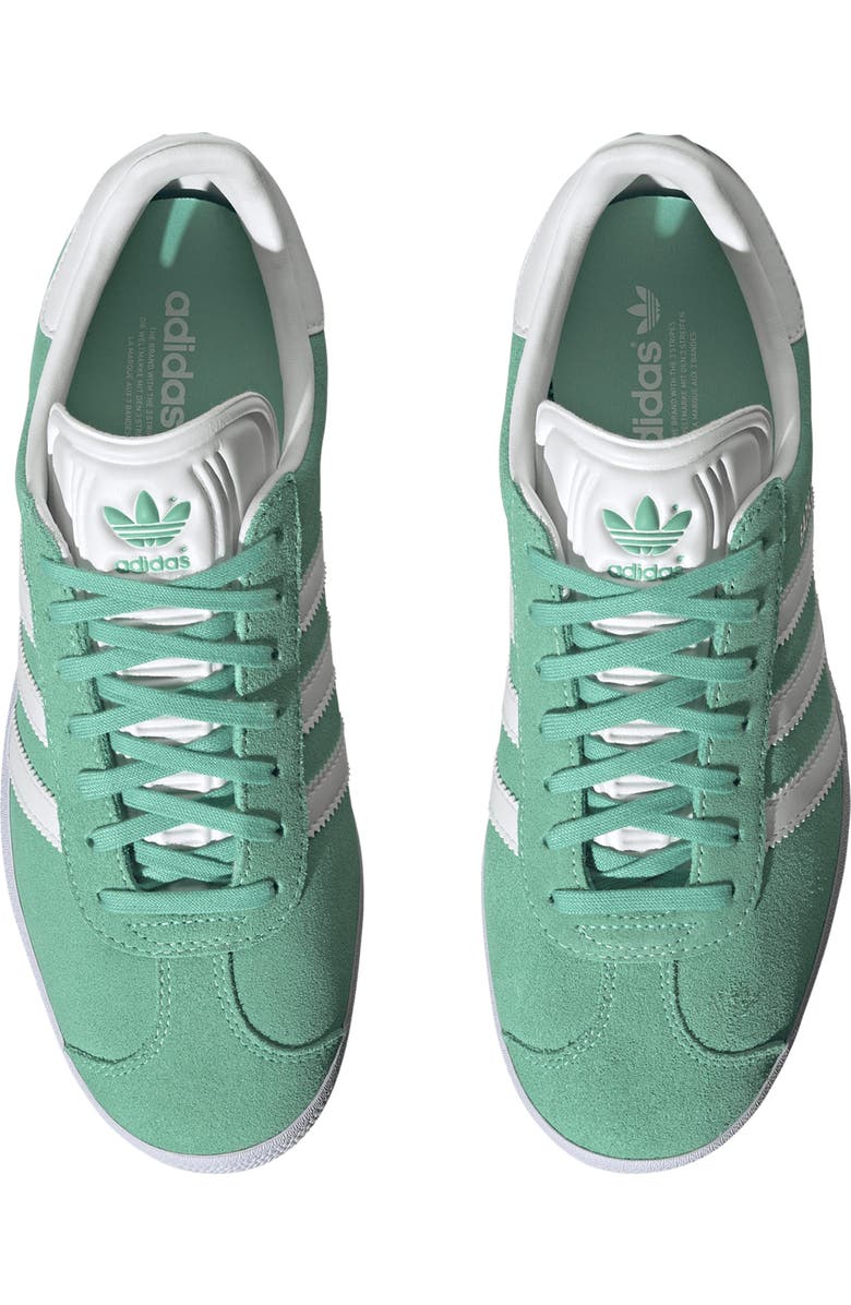 adidas Gazelle Sneaker, Alternate, color, Mint/ White/ Gold Metallic