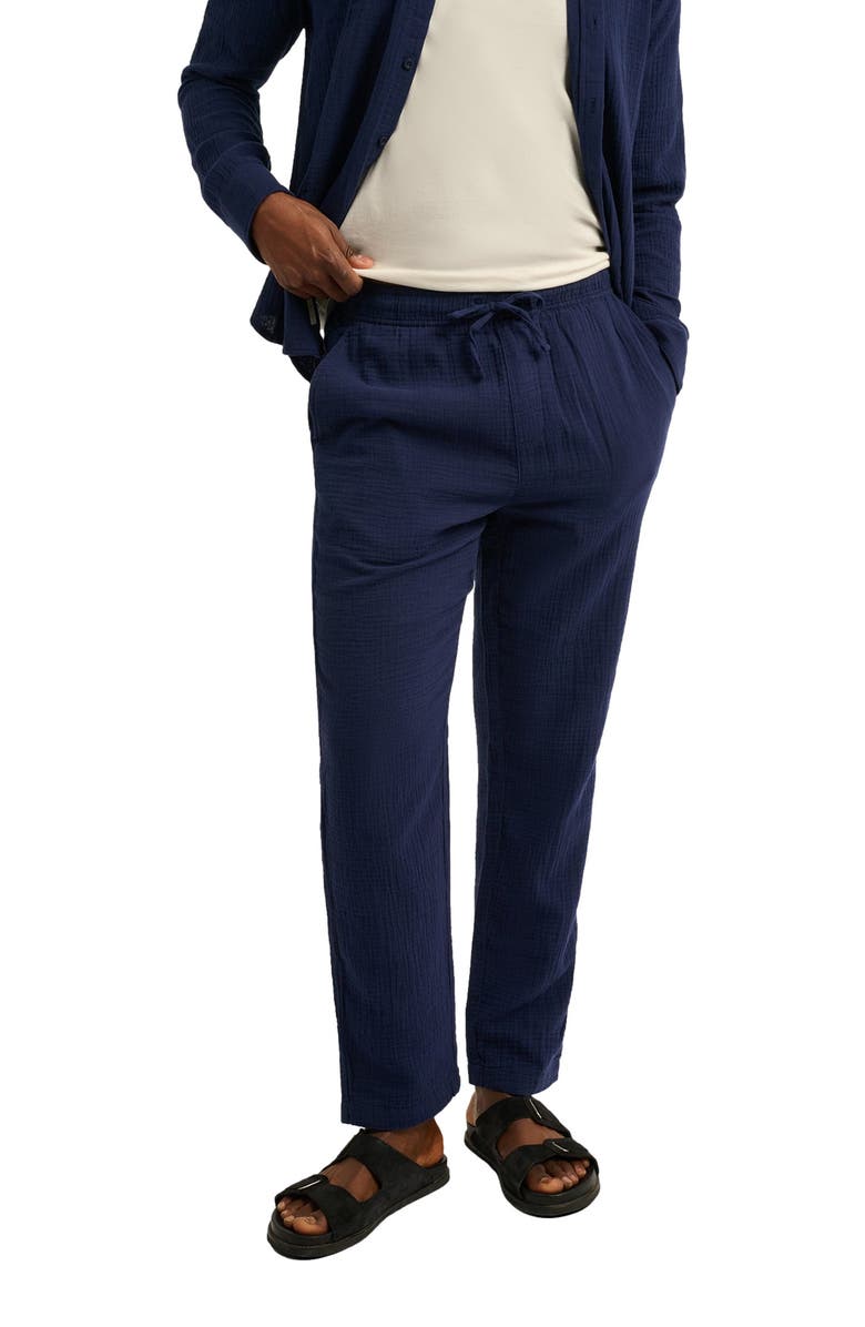 Onia Cotton Gauze Pull-on Pant, Alternate, color, Deep Navy