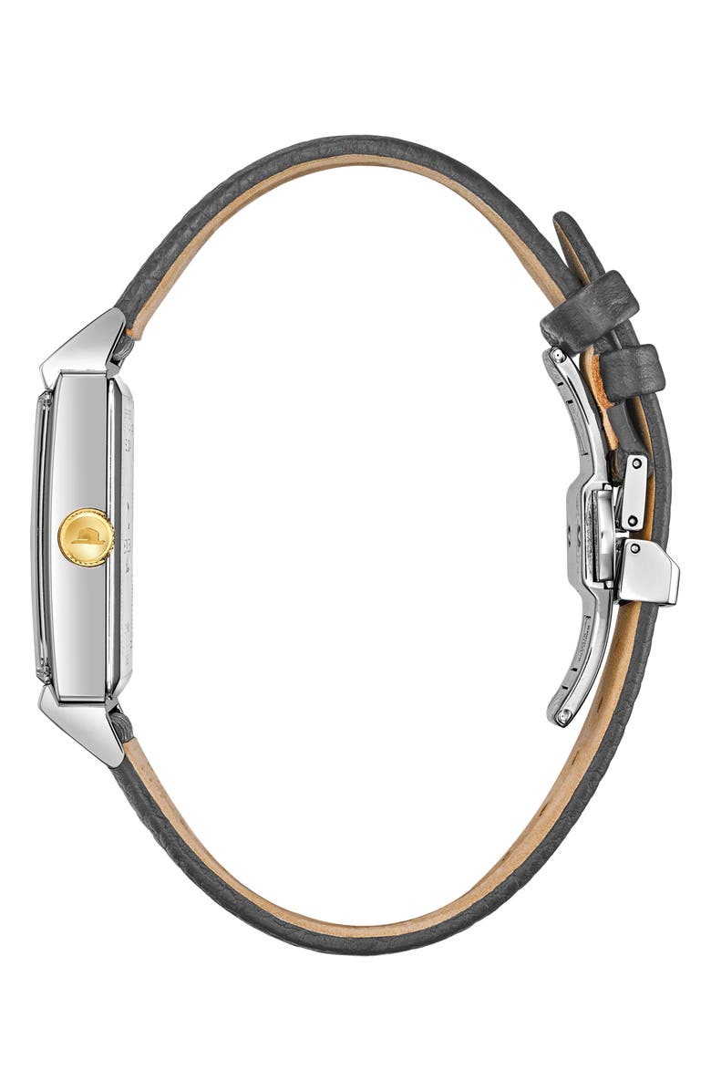 BULOVA Frank Sinatra My Way Leather Strap Watch, 29.5mm, Alternate, color, Silver-Tone