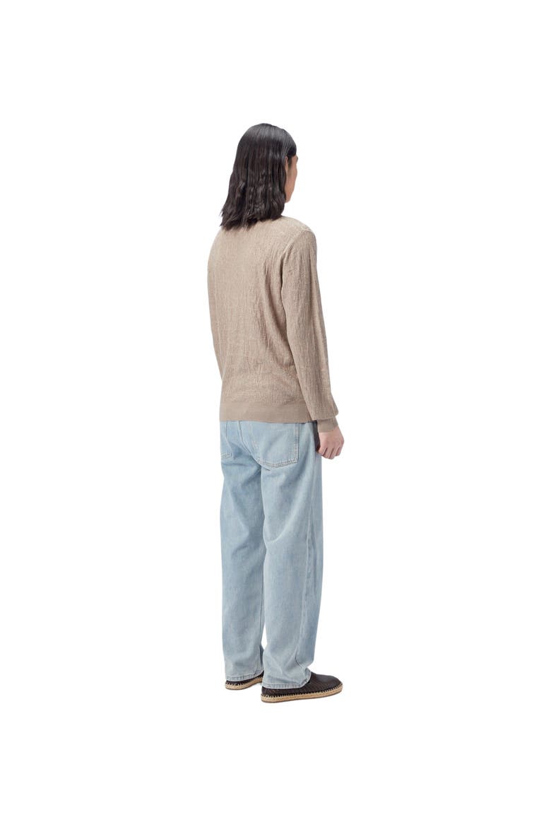 Lightweight Silk Cashmere Textured Sweater, Alternate, color, nomad
