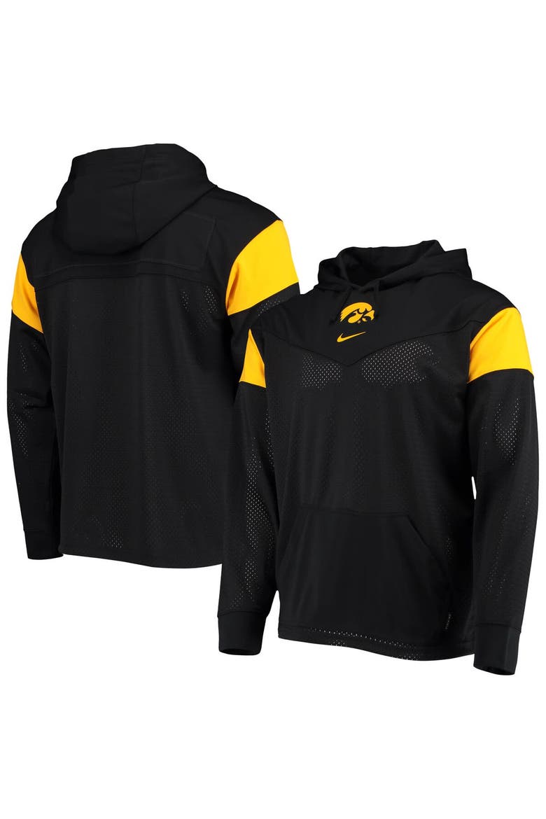 Men's Nike Black Iowa Hawkeyes Sideline Jersey Pullover Hoodie, Main, color, Black