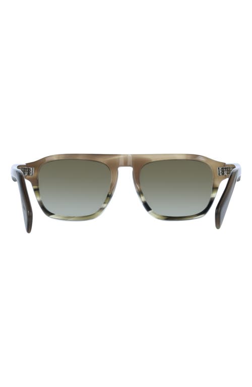 Paul Smith 54mm Modified Rectangular Sunglasses In Khaki/striped Green