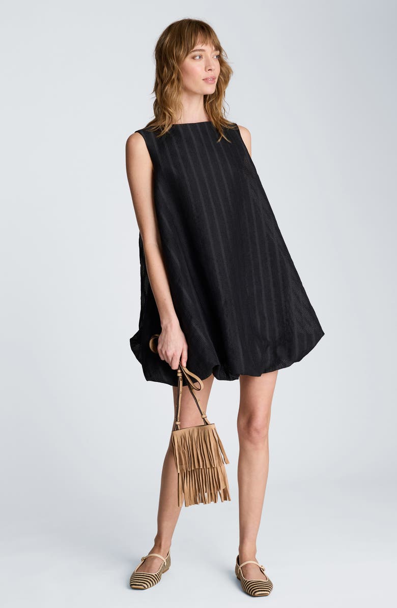 Kenneth Cole Bubble Hem Swing Minidress, Alternate, color, Black