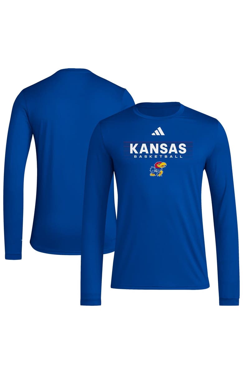 adidas Men's adidas Royal Kansas Jayhawks Locker On-Court In the Fade AEROREADY Long Sleeve T-Shirt, Main, color, Royal