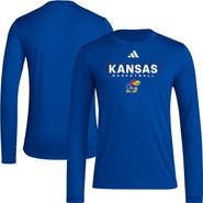 adidas Men's adidas  Royal Kansas Jayhawks Locker On-Court In the Fade AEROREADY Long Sleeve T-Shirt