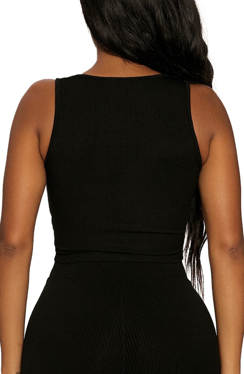 Naked Wardrobe Ribbed Tank, Alternate, color, Black