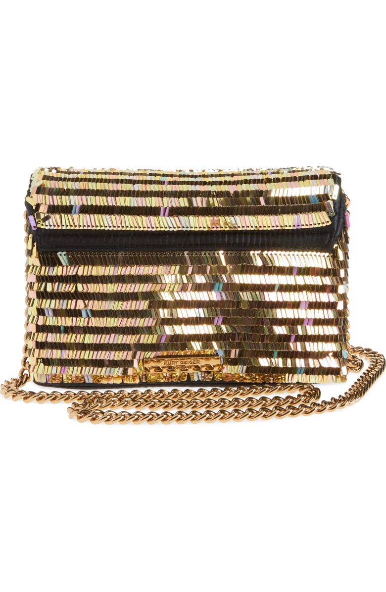 Kurt Geiger London Mini Kensington Paillette Shoulder Bag, Alternate, color, Gold