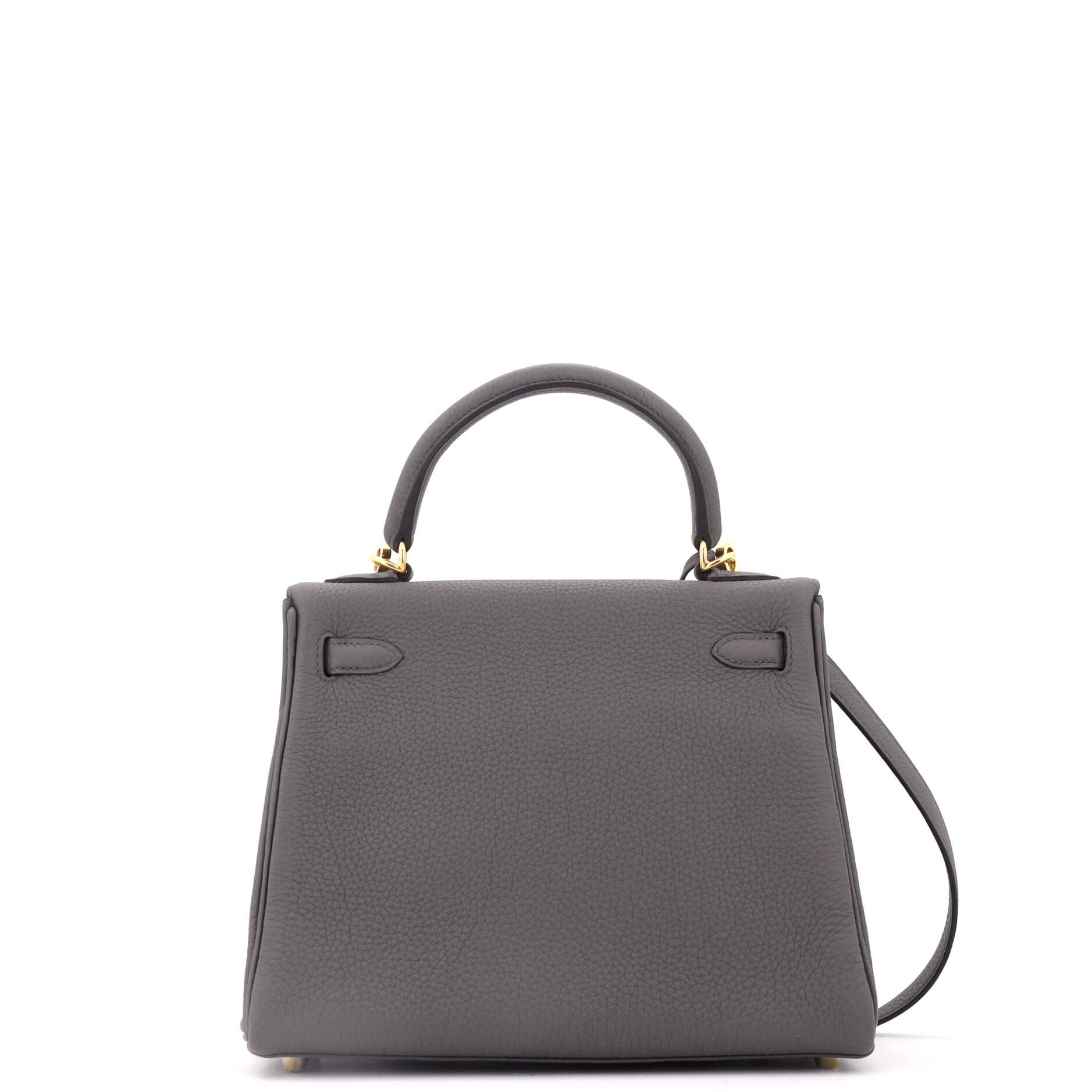 Pre-Owned Hermes Kelly Handbag Grey Togo with Gold Hardware 25, Alternate, color, Etain