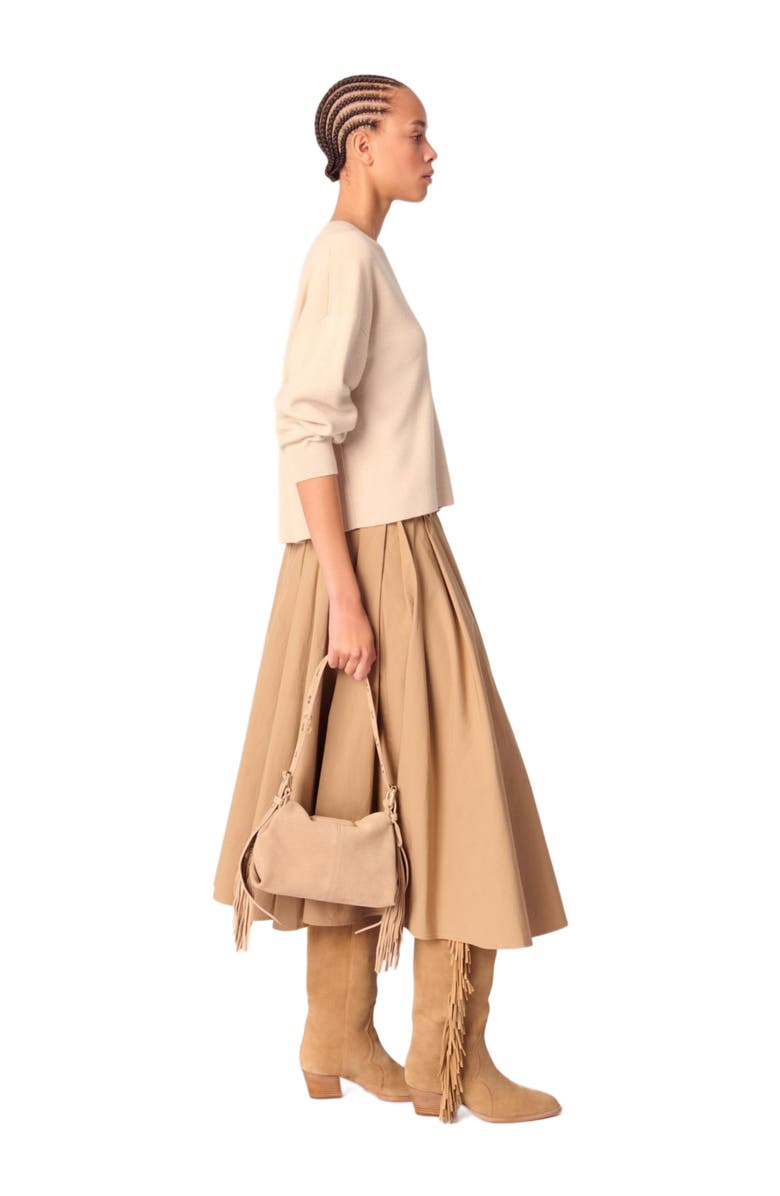 maje Wool blend V-neck sweater, Alternate, color, Beige