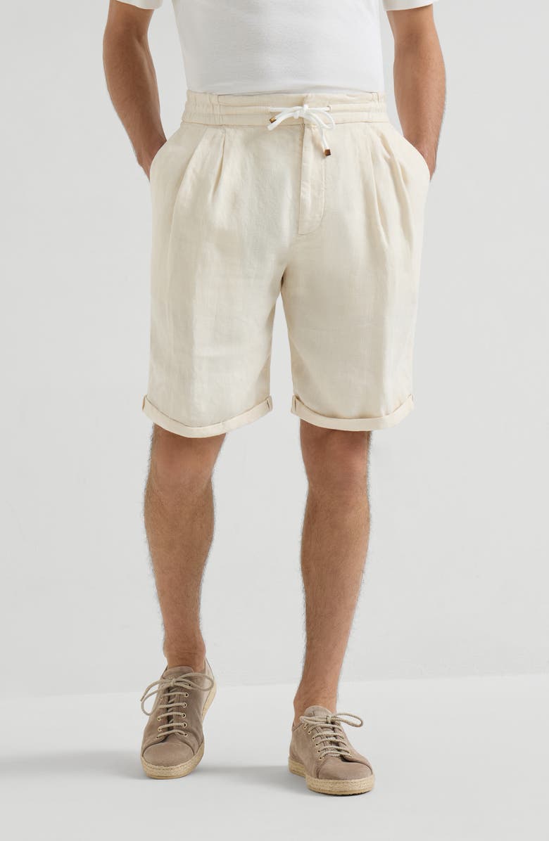 Brunello Cucinelli Gabardine Bermuda shorts, Alternate, color, Off-White