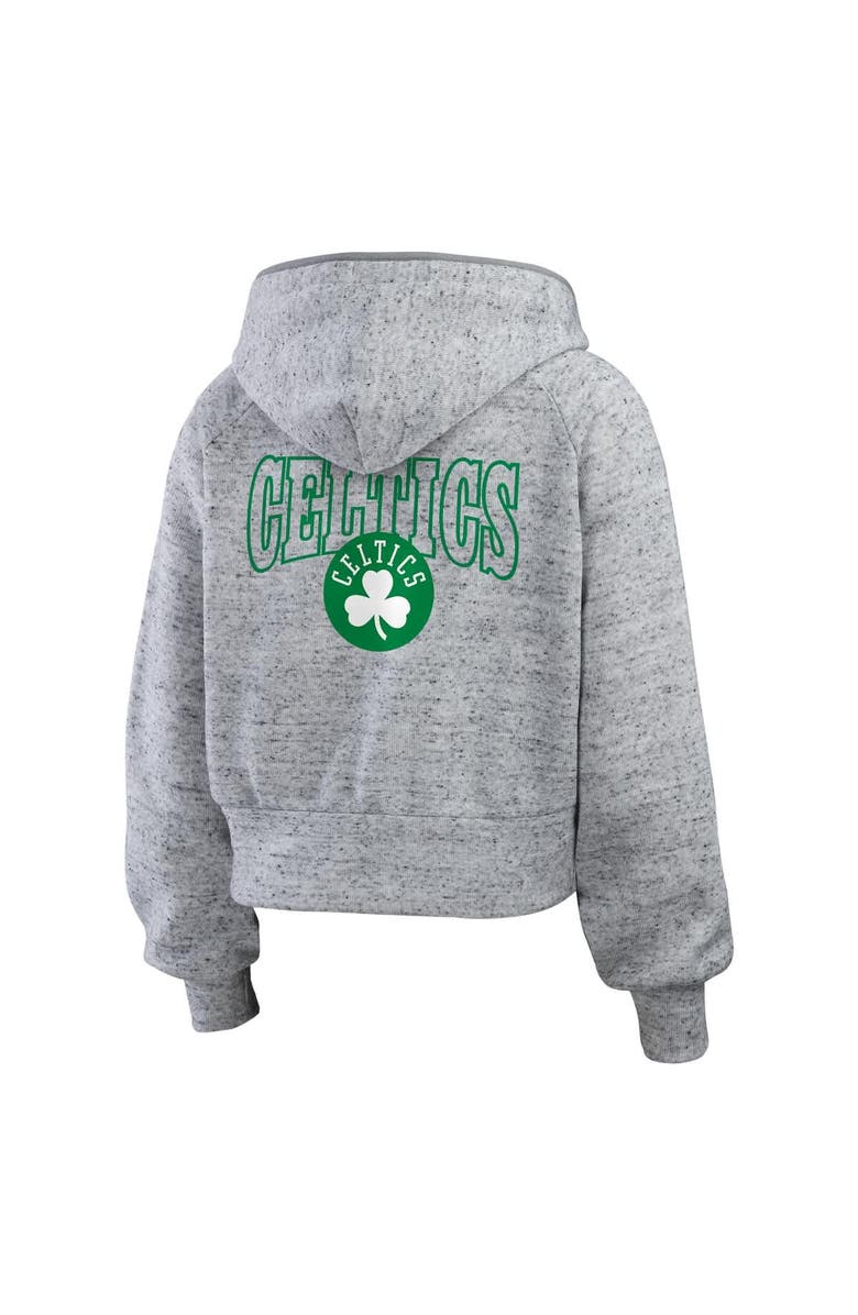 WEAR by Erin Andrews Women's WEAR by Erin Andrews Heather Gray Boston Celtics Speckled Radiator Full-Zip Hoodie, Alternate, color, Heather Gray