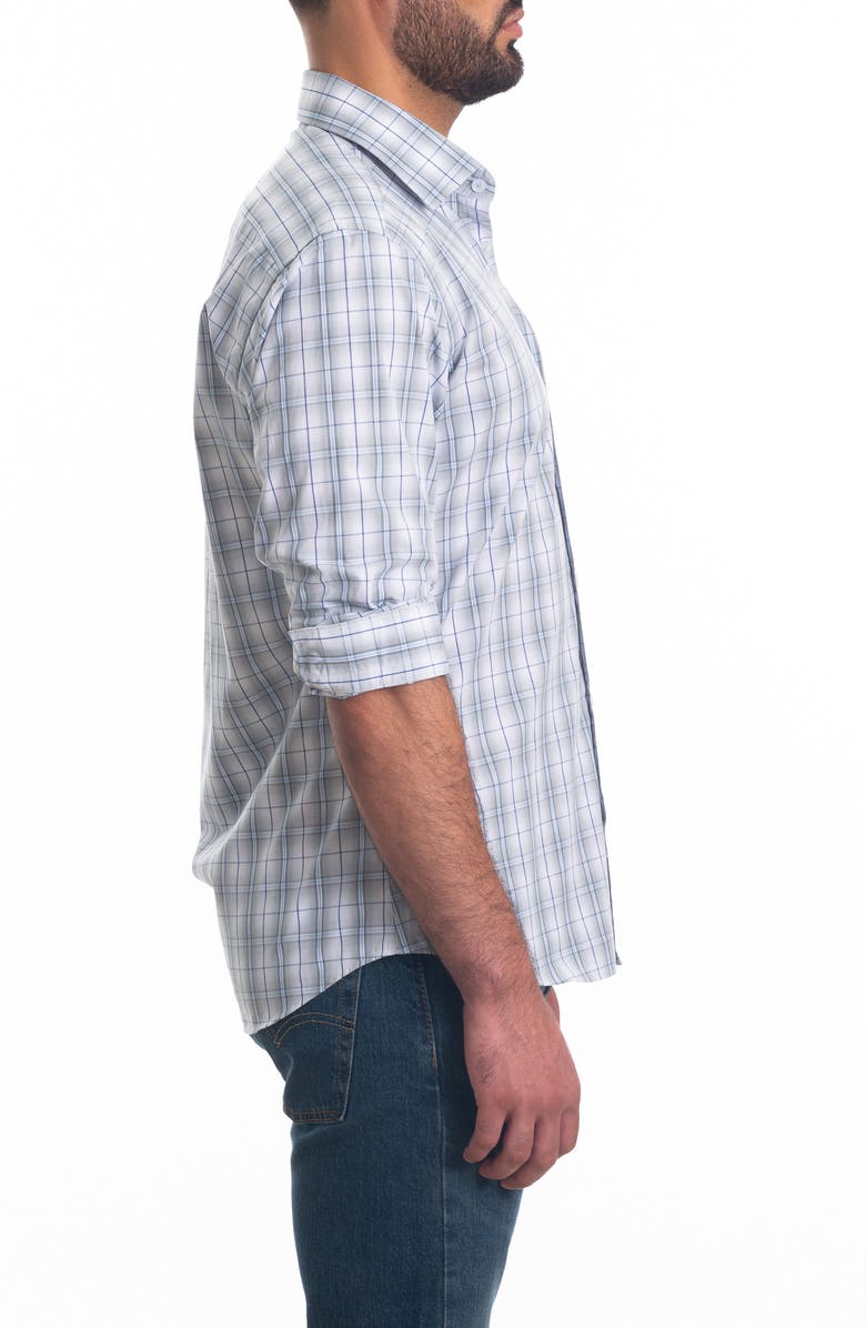 Jared Lang Trim Fit Plaid Cotton Button-Up Shirt, Alternate, color,