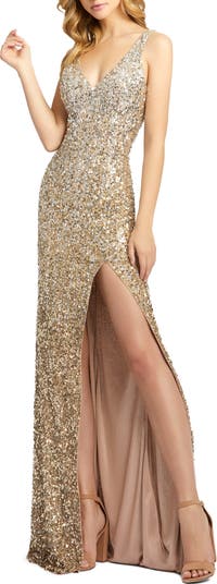 Mac Duggal Sequin Slit Gown Nordstrom