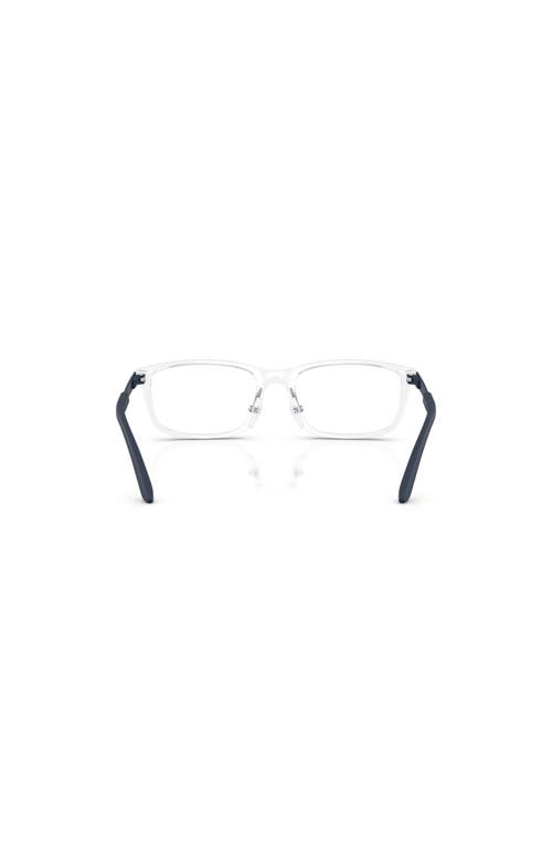 Emporio Armani 49mm Rectangle Optical Glasses In Metallic
