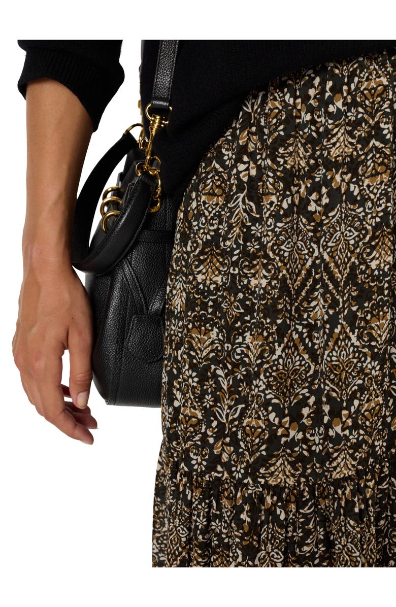 GERARD DAREL Billie Flared Printed Midi Skirt, Alternate, color, Medium Khaki