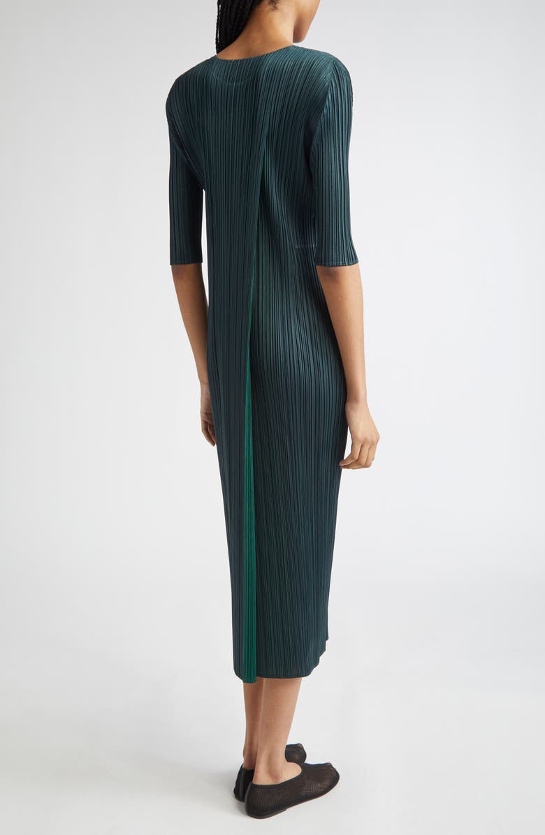 Pleats Please Issey Miyake Merry Bicolor Dress, Alternate, color, 