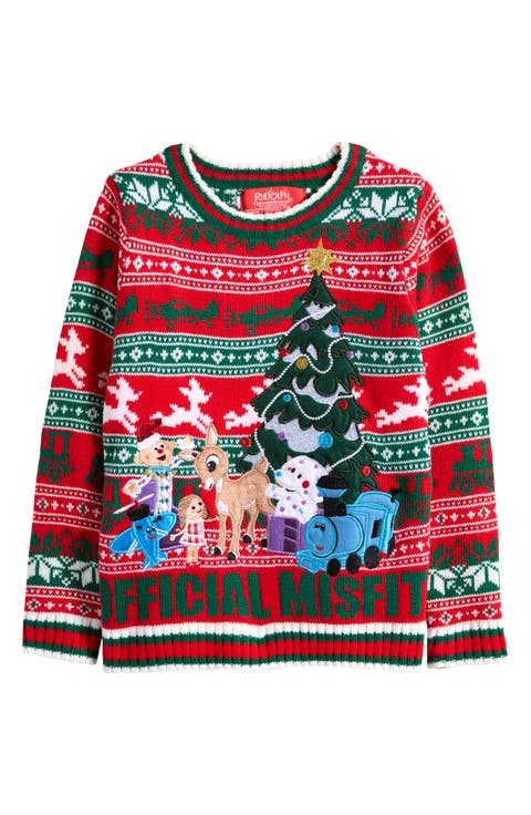 Kids' Rudolph Misfits Holiday Sweater (Little Kid)
