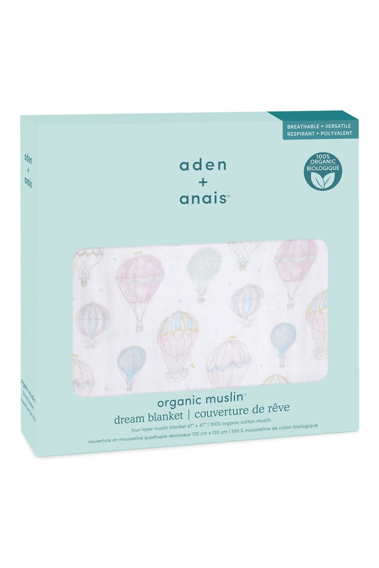 Dream Organic Cotton Muslin Blanket, Alternate, color, ABOVE THE CLOUDS PINK