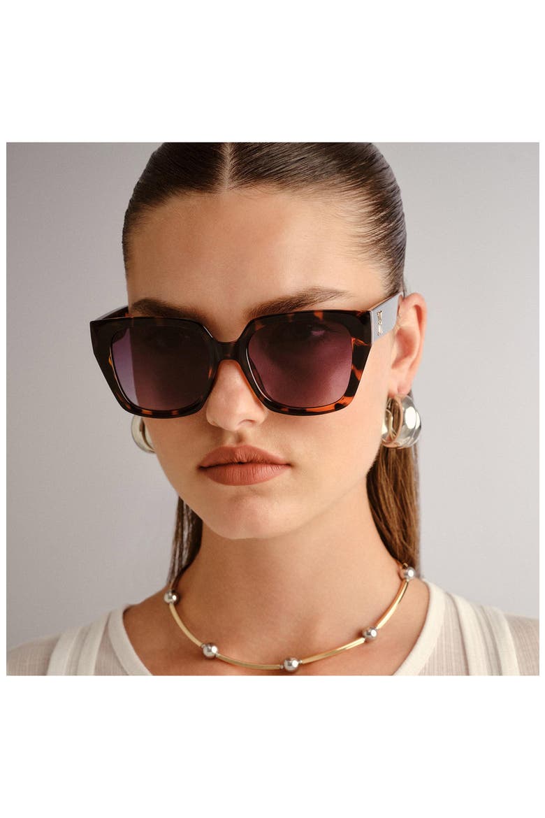 The Illusion 54mm Gradient Square Sunglasses, Alternate, color, TORTOISE / KHAKI GRADIENT