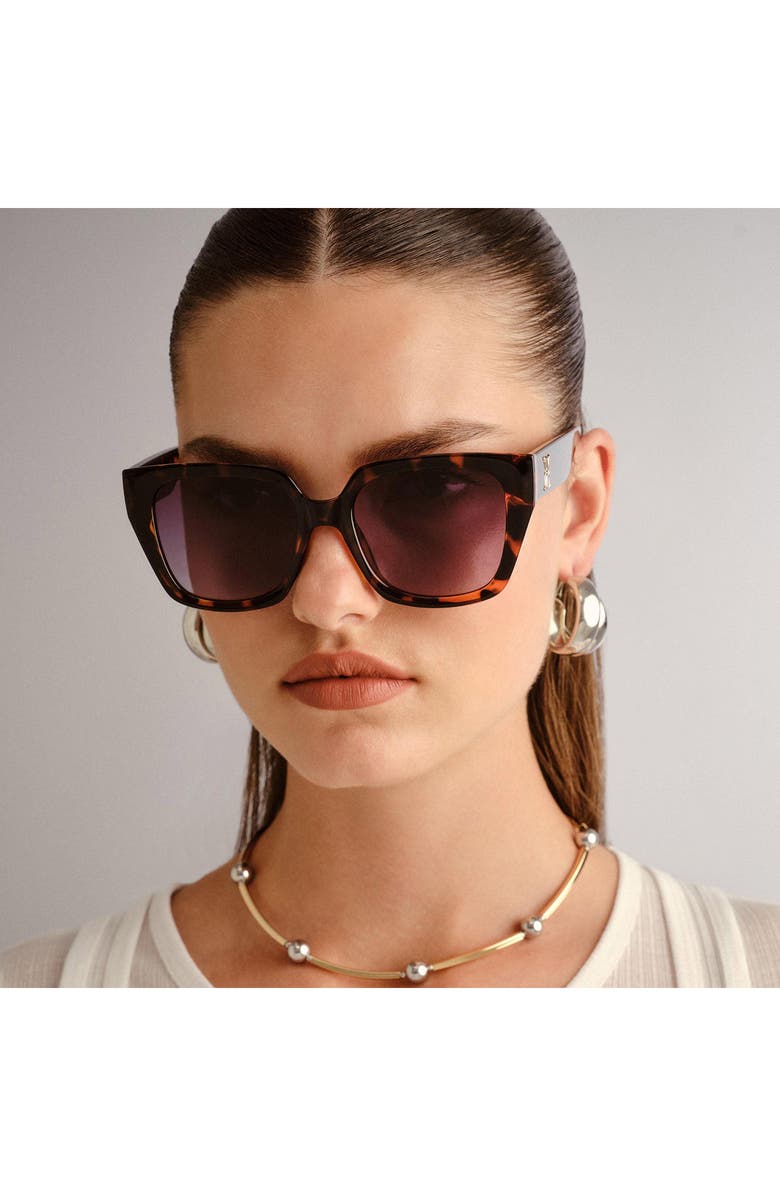 Le Specs The Illusion 54mm Gradient Square Sunglasses, Alternate, color, Tortoise / Khaki Gradient