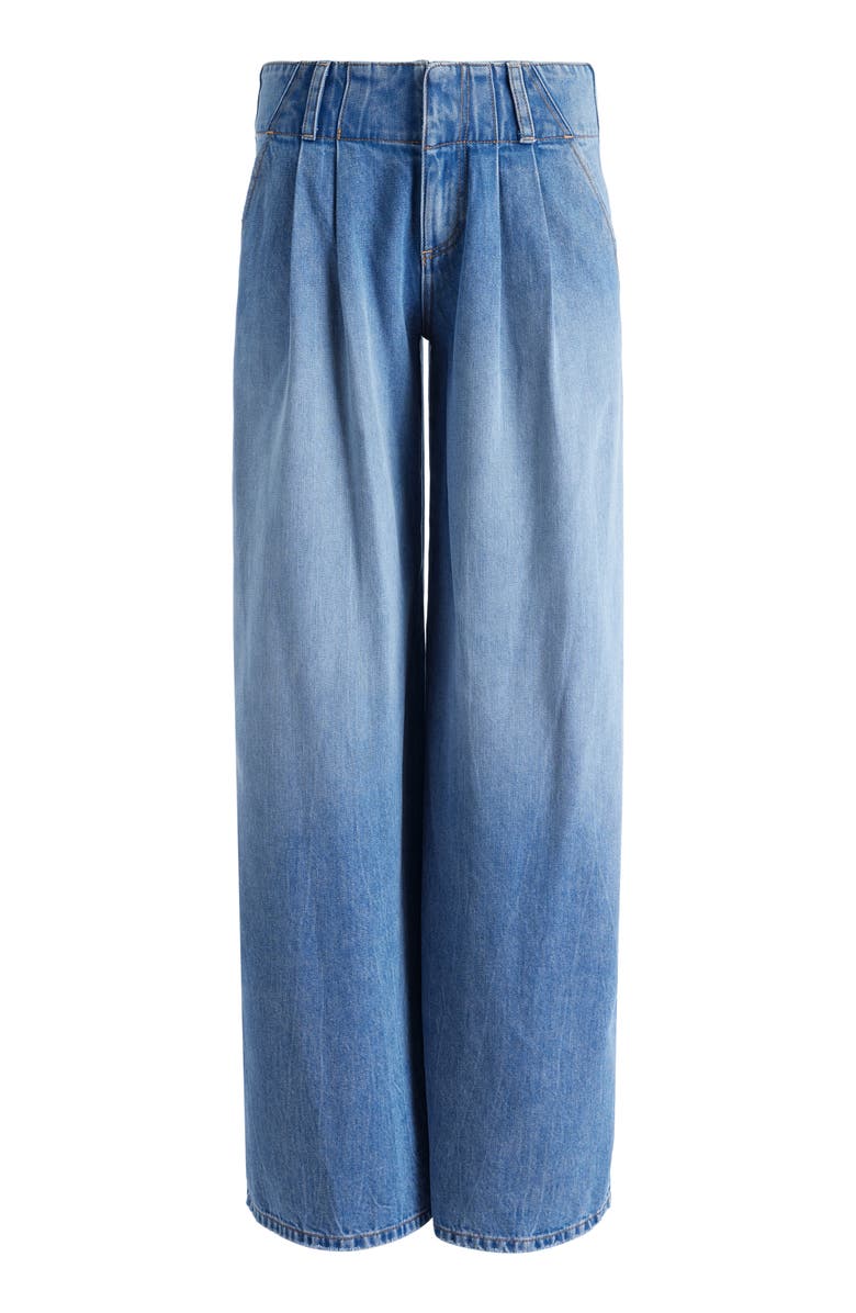 Alice + Olivia Anders Low Waist Double Pleat Wide Leg Jeans, Alternate, color,