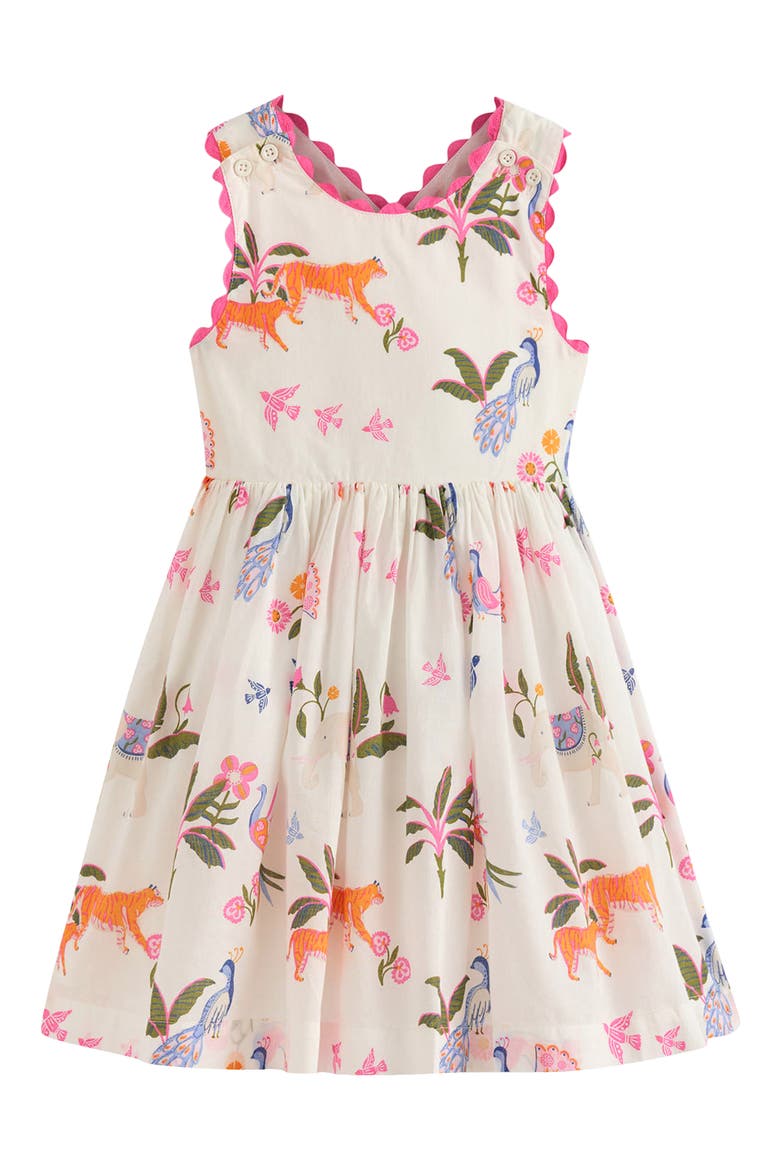 Kids' Harper Cross Back Cotton Jersey Dress, Main, color, SOFT IVORY JUNGLE