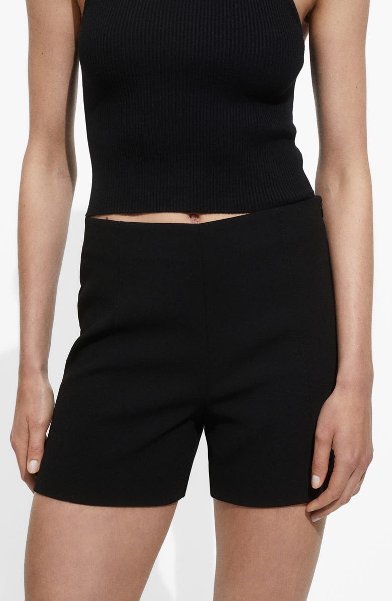 MANGO Mid Rise Straight Leg Shorts, Alternate, color, 