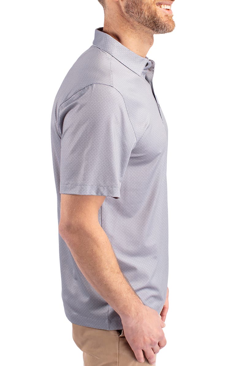 Cutter & Buck Geo Pattern Performance Recycled Polyester Blend Polo, Alternate, color, Elemental Grey